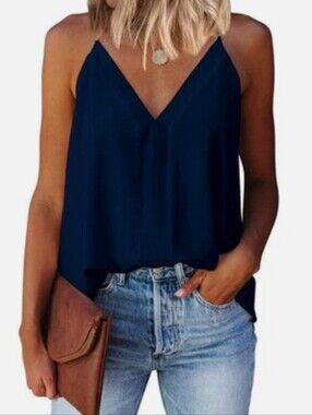 Forolav Racerback Chiffon Cami Tank Top, Medium, NWT